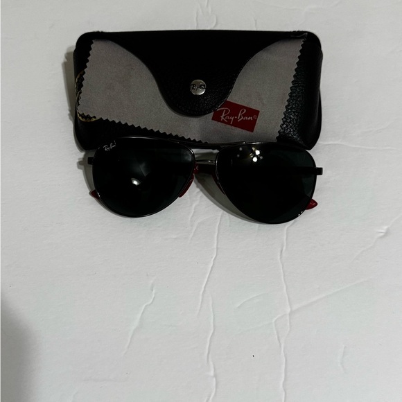 Ray-Ban SCUDERIA FERRARI COLLECTION Red & Steel Gray Sunglasses w/ Case